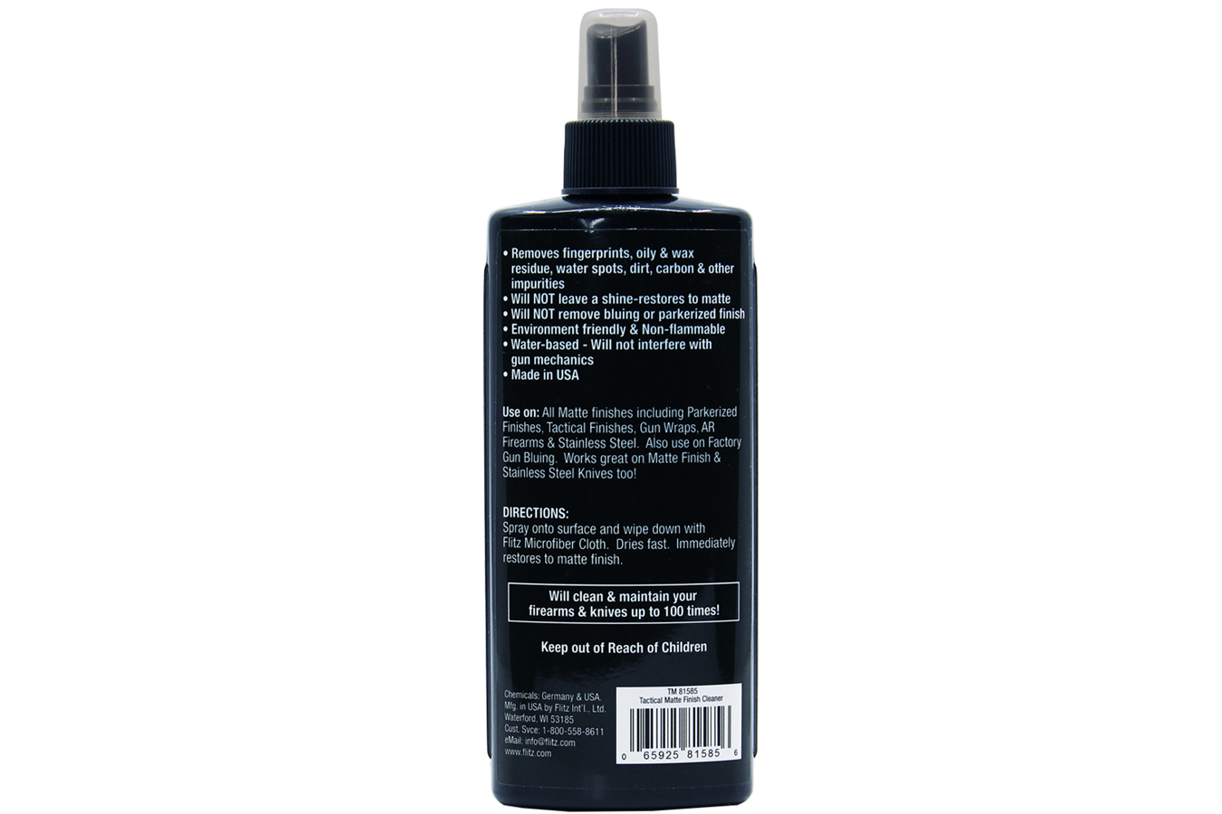 FLITZ Tactical Matte Finish Cleaner 7.6 oz Bottle